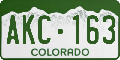 CO license plate AKC163