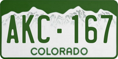 CO license plate AKC167