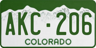 CO license plate AKC206