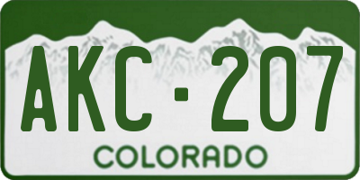 CO license plate AKC207