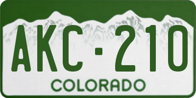 CO license plate AKC210