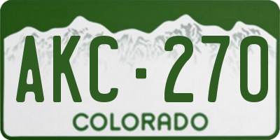 CO license plate AKC270
