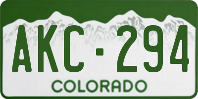 CO license plate AKC294