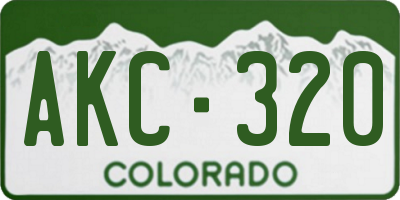 CO license plate AKC320