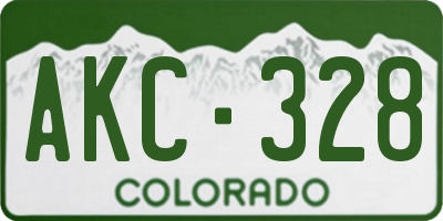CO license plate AKC328