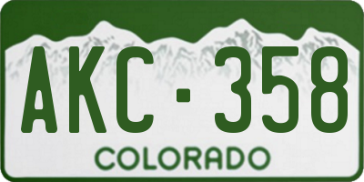 CO license plate AKC358