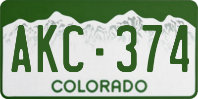 CO license plate AKC374
