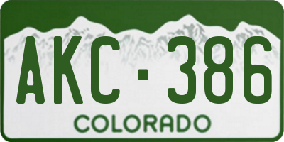 CO license plate AKC386