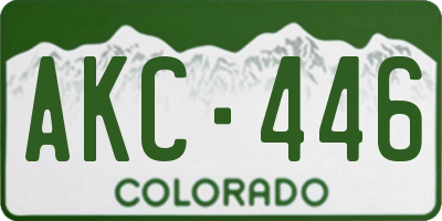 CO license plate AKC446