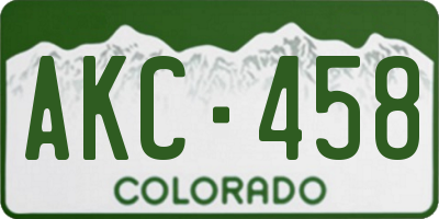 CO license plate AKC458