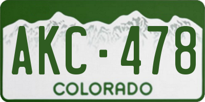CO license plate AKC478