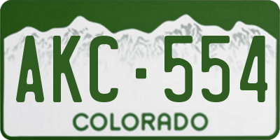 CO license plate AKC554