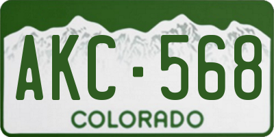 CO license plate AKC568