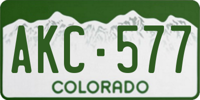 CO license plate AKC577