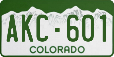 CO license plate AKC601