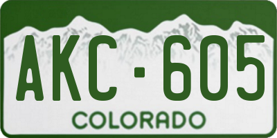 CO license plate AKC605