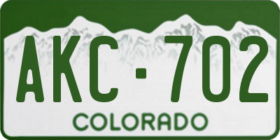 CO license plate AKC702
