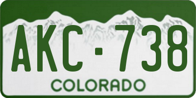 CO license plate AKC738