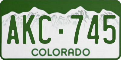 CO license plate AKC745