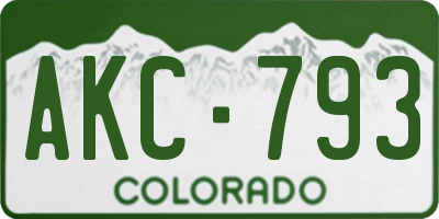 CO license plate AKC793
