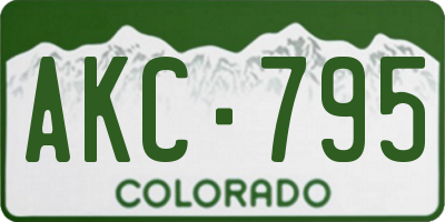 CO license plate AKC795