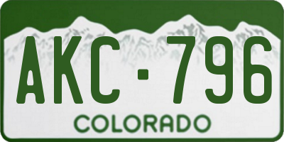 CO license plate AKC796