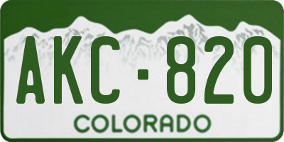 CO license plate AKC820