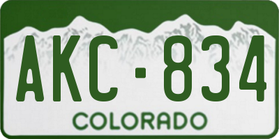 CO license plate AKC834