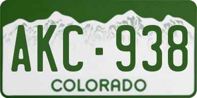 CO license plate AKC938