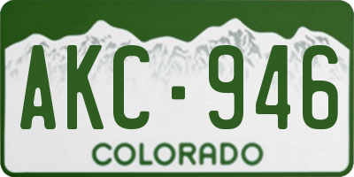 CO license plate AKC946