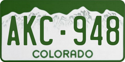 CO license plate AKC948
