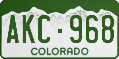 CO license plate AKC968