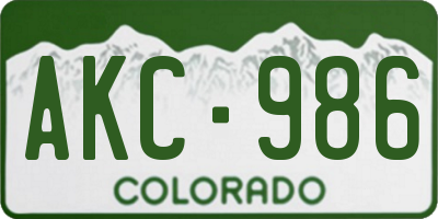 CO license plate AKC986
