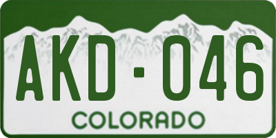 CO license plate AKD046