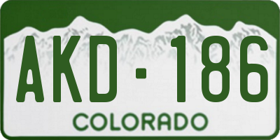 CO license plate AKD186