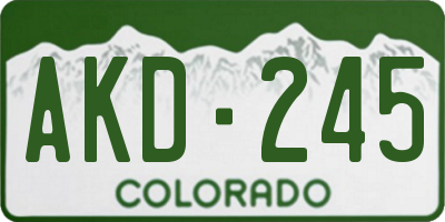CO license plate AKD245