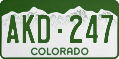 CO license plate AKD247