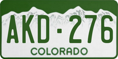 CO license plate AKD276