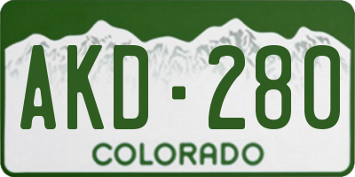 CO license plate AKD280