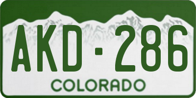 CO license plate AKD286