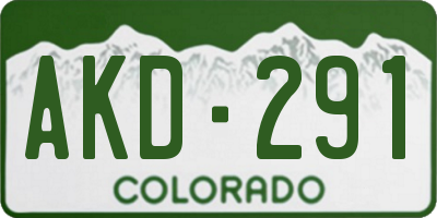 CO license plate AKD291