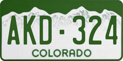 CO license plate AKD324