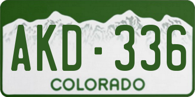 CO license plate AKD336