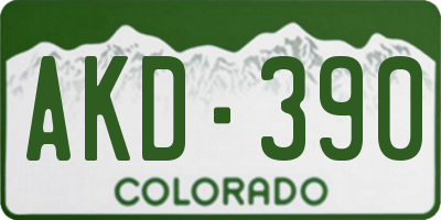 CO license plate AKD390
