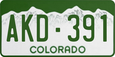 CO license plate AKD391