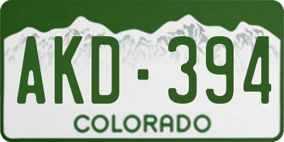 CO license plate AKD394