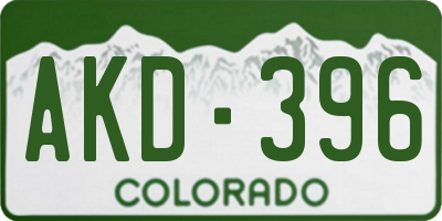 CO license plate AKD396
