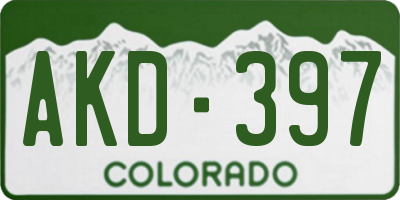CO license plate AKD397