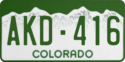CO license plate AKD416