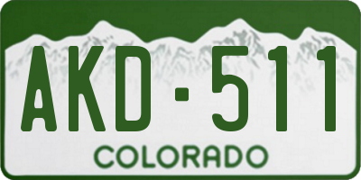 CO license plate AKD511